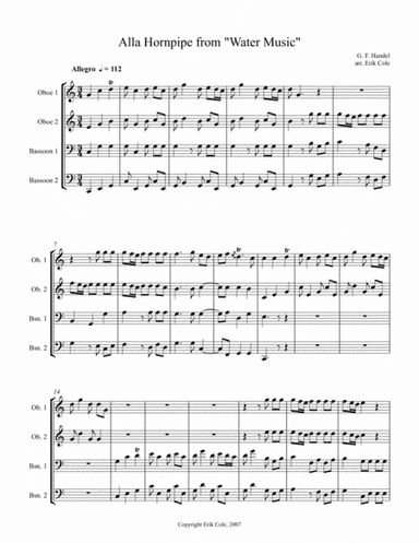 Alla Hornpipe from Water Music (arr. Erik Cole)