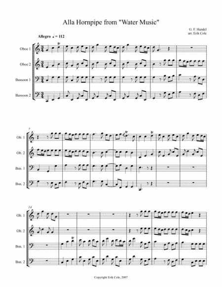 Alla Hornpipe from Water Music (arr. Erik Cole)