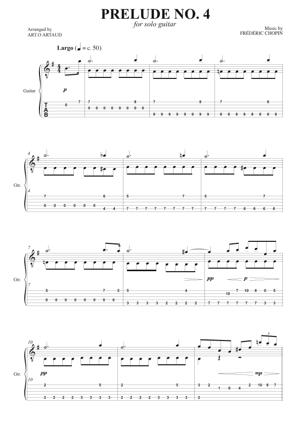 Prelude No. 4 (arr. Art.o Artaud)