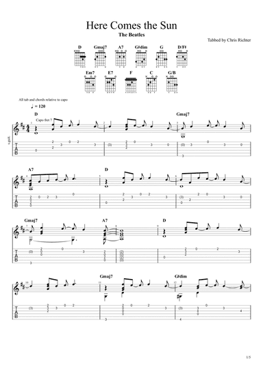 Here Comes The Sun (arr. Chris Richter)