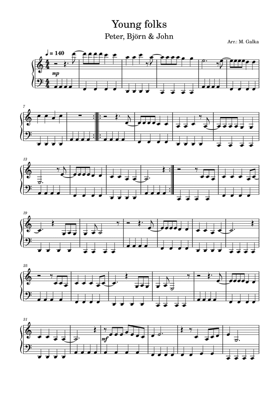 Young Folks (arr. Magdalena Galka)