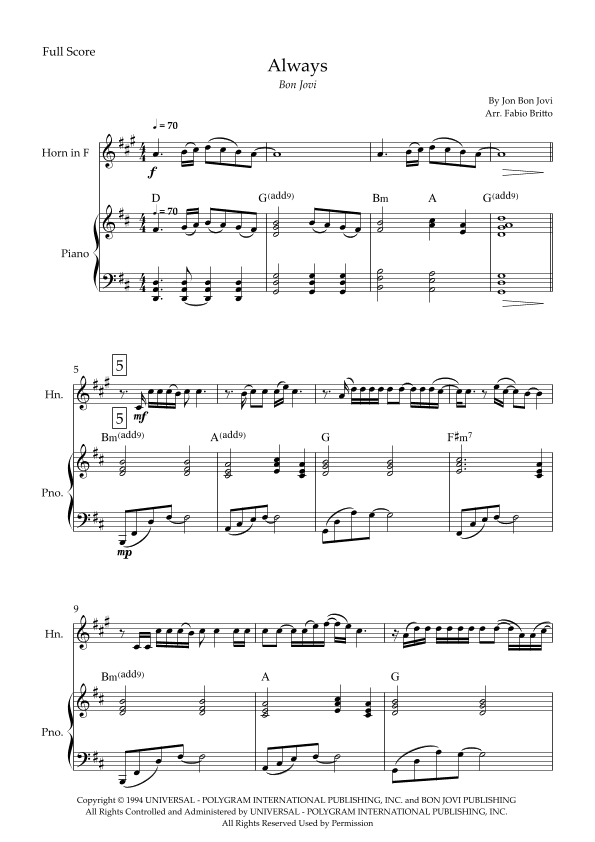 Always (arr. Fabio Britto)