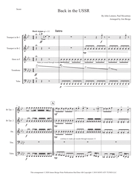 Back In The Ussr (arr. Jim Bicigo)