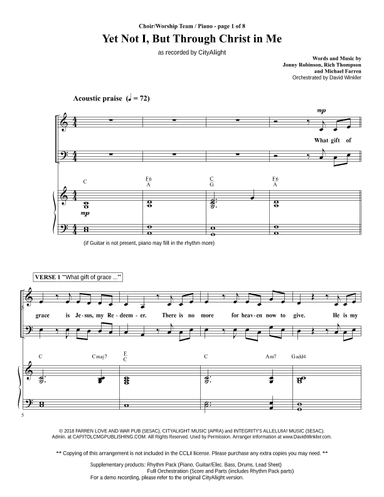 Yet Not I But Through Christ In Me (arr. David Winkler)