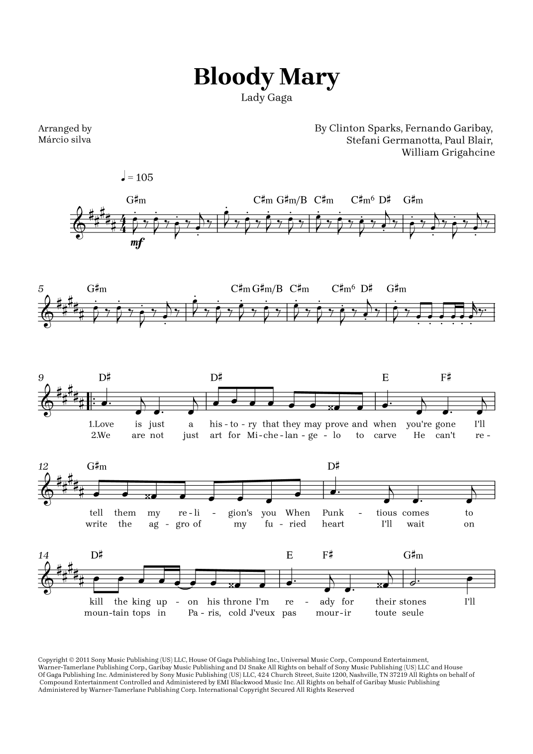 Bloody Mary (arr. Márcio Silva)