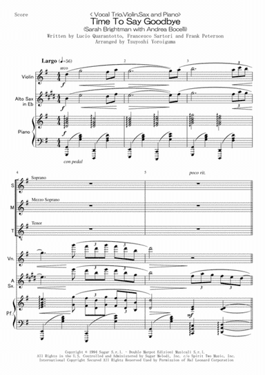Time To Say Goodbye (arr. Tsuyoshi Yoroiguma)