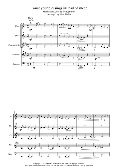Count Your Blessings Instead Of Sheep (arr. Alex Tinlin)