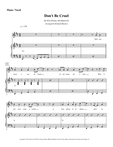 Don't Be Cruel (to A Heart That's True) (arr. Richard Maslove)
