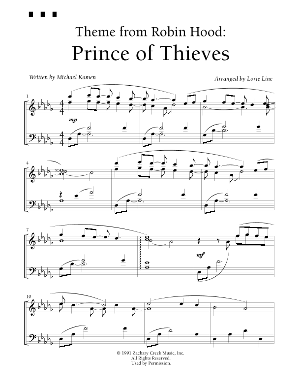 Main Title-prince Of Thieves (arr. Lorie Line)