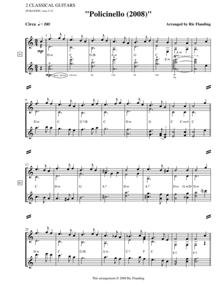 Policinello (2 Guitars) (arr. Ric Flauding)