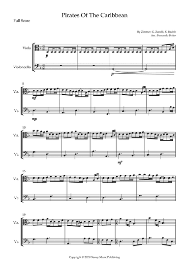 Pirates Of The Caribbean (arr. Fernando Britto)