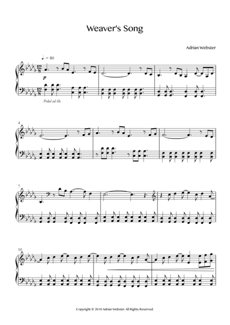 Weaver's Song - CrusaderBeach - Beautiful Relaxing Piano Solo
