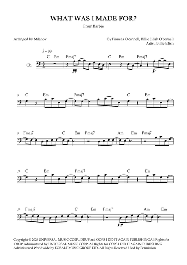 What Was I Made For? (arr. Milanov)