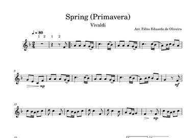 Spring/Primavera (The Four Seasons - Vivaldi)  - Easy Arrangement (arr. Fabio Eduardo de Oliveira)