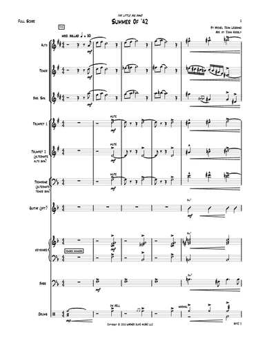 Summer Of 42 (arr. John Hoesly)