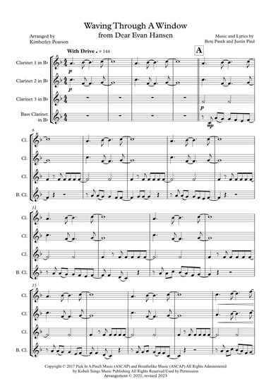 Waving Through A Window (arr. Wind Sheet Music Arrangements)