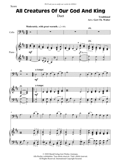 All Creatures Of Our God And King (arr. Gert Th. Walter)