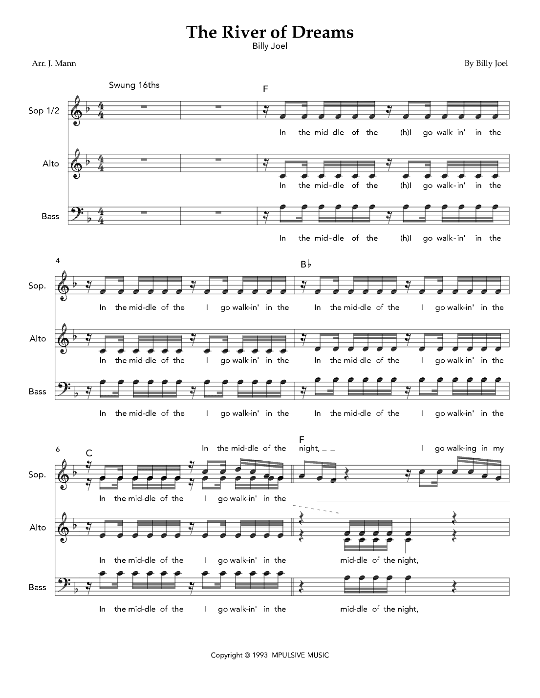 The River Of Dreams (arr. Joseph Mann)