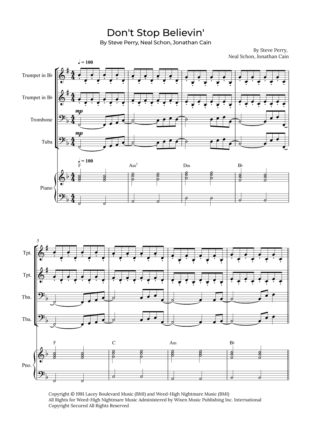 Don't Stop Believin' (arr. Alex Nunes Rodrigues)