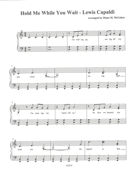 Hold Me While You Wait (arr. Diane M. McGahee)