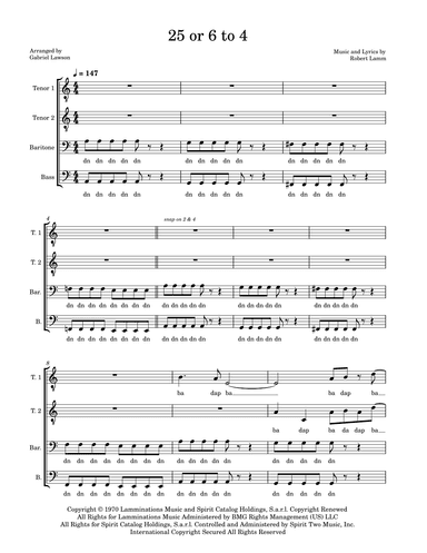 25 Or 6 To 4 (arr. Gabriel Lawson)
