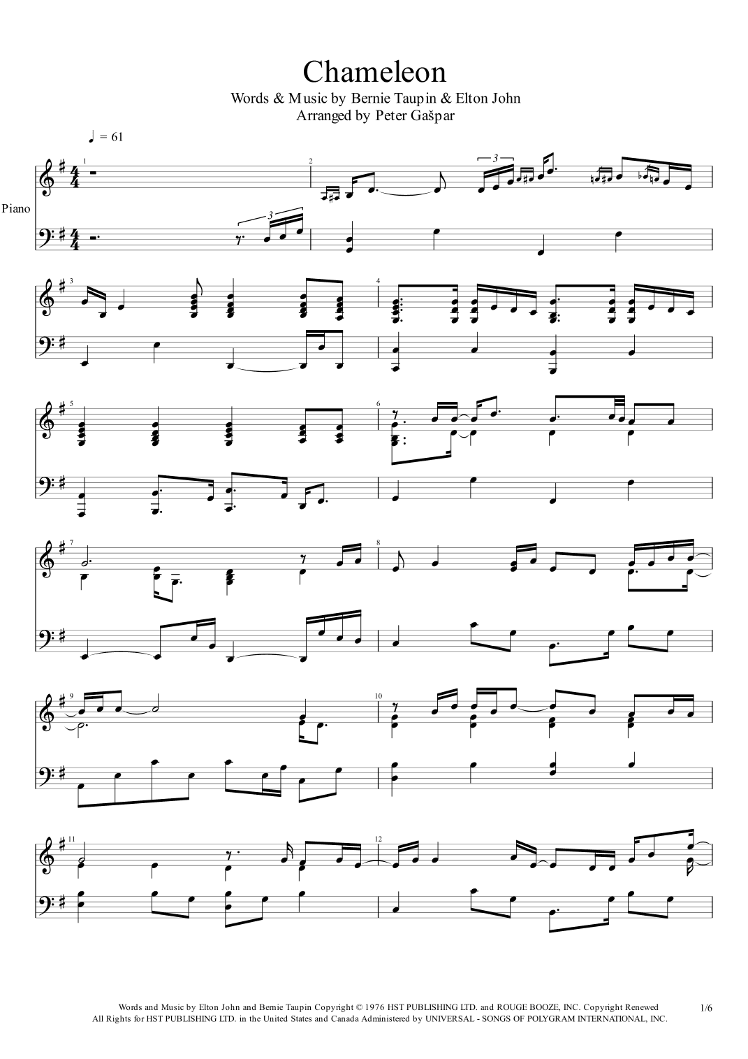 Chameleon (arr. Peter Gašpar)