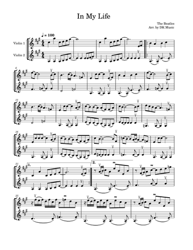 In My Life (arr. DK Music)