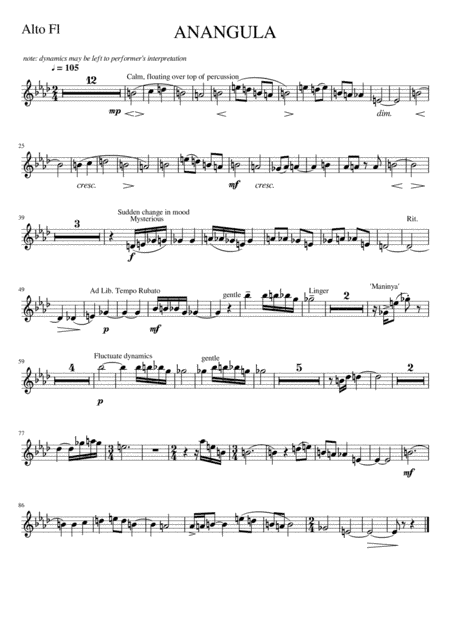 ANANGULA - an Australian Piece (Alto Fl.)