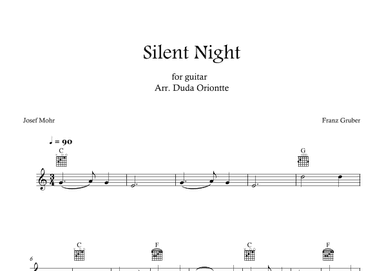 Silent Night (C major - TABS - no lyrics) (arr. Duda Oriontte)