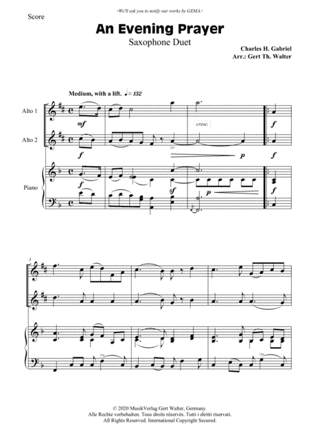An Evening Prayer (arr. Gert Th. Walter)