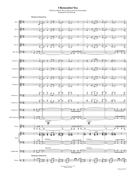 I Remember You (arr. Tony Benade)