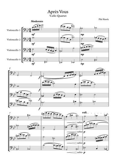Apres Vous - 'Cello Quartet