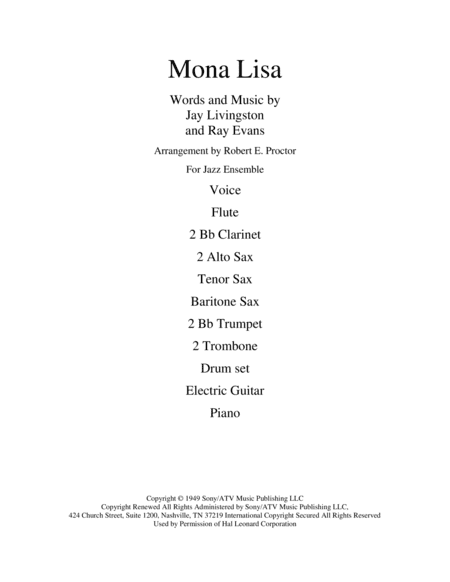 Mona Lisa (arr. Robert E. Proctor)