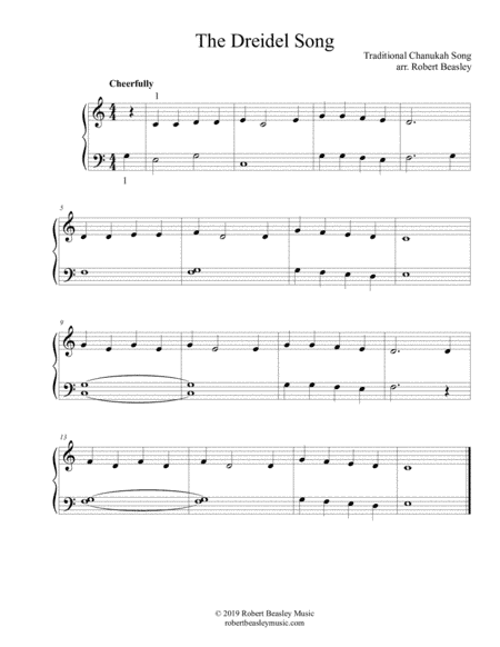 The Dreidel Song (easy piano) (arr. Robert Beasley)