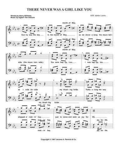THERE NEVER WAS A GIRL LIKE YOU (arr. Walter Latzko)