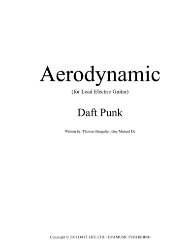 Aerodynamic (arr. The Real Boss Hos Publishing)