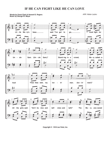 IF HE CAN FIGHT LIKE HE CAN LOVE (arr. Walter Latzko)