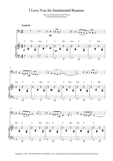(i Love You) For Sentimental Reasons (arr. Kaiserin Rebecca)