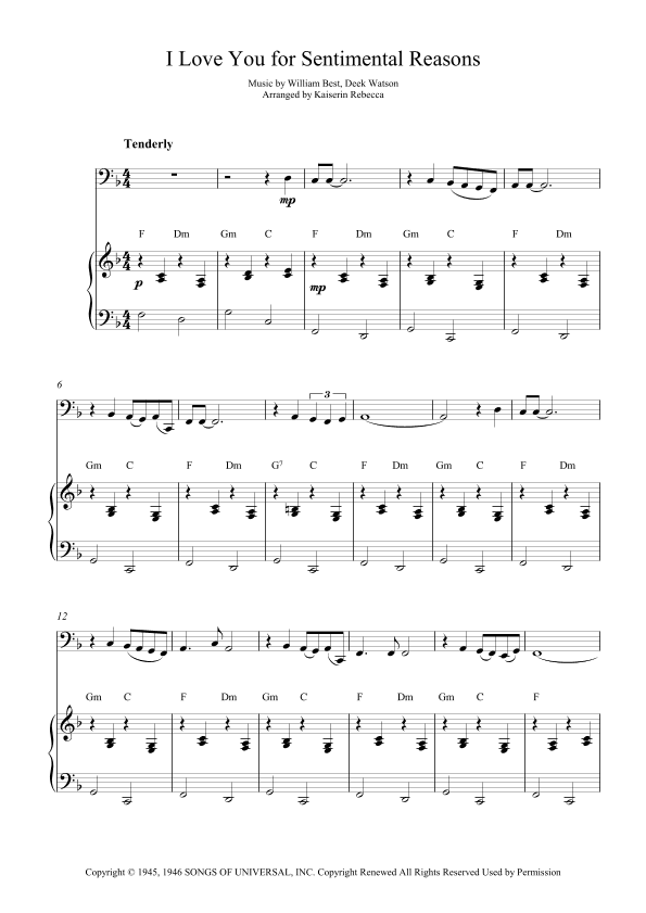 (i Love You) For Sentimental Reasons (arr. Kaiserin Rebecca)