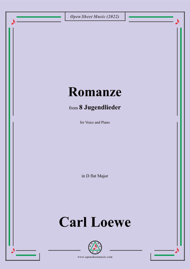Loewe-Romanze,in D flat Major,for Voice and Piano (arr. OSM Press)