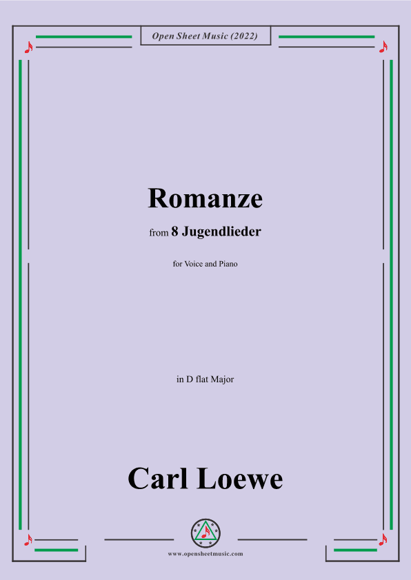 Loewe-Romanze,in D flat Major,for Voice and Piano (arr. OSM Press)