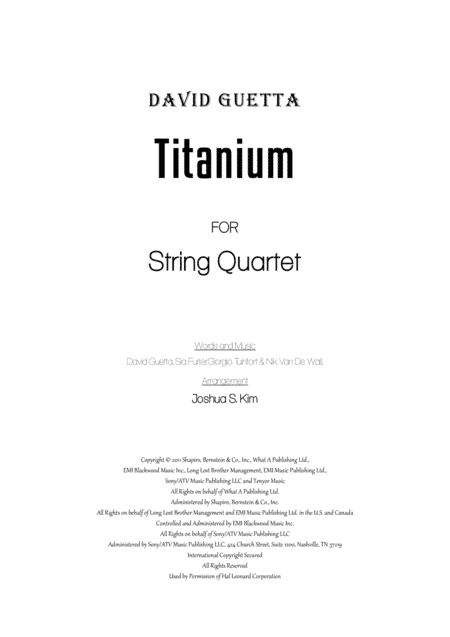 Titanium (arr. Joshua Jun S. Kim)