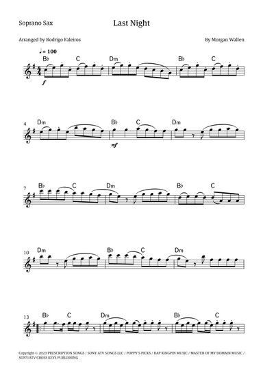 Last Night (arr. Rodrigo Faleiros)
