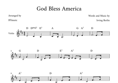 God Bless America ® (arr. BTmusic)