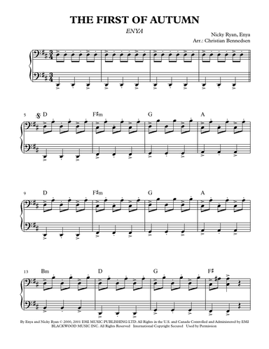 The First Of Autumn (arr. Christian Bennedsen)