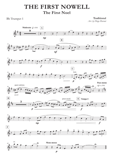 The First Noel for Brass Quintet (arr. Diego Marani)