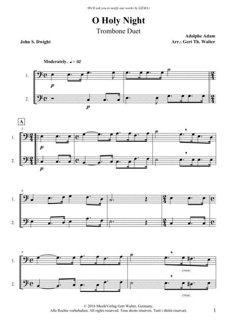 O Holy Night (arr. Gert Th. Walter)