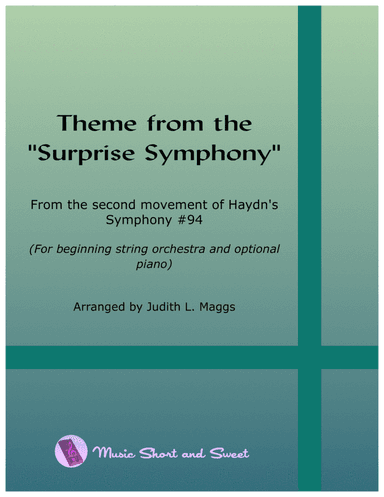 Theme from the "Surprise Symphony" for Beginning String Orchestra and optional piano (arr. Judith L. Maggs)
