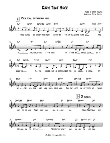 Darn That Sock Solo Voice Lead Sheet
