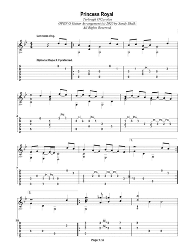 Princess Royal (OPEN G Fingerstyle Guitar) (arr. Sandy Shalk)